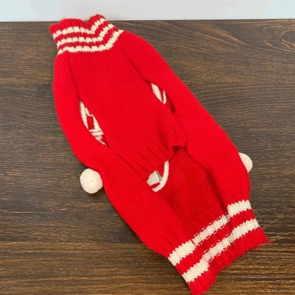 Petco Knitted Coat Dog Winter Clothes Reindeer Christmas Sweater Red White Small